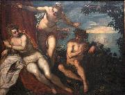 Domenico Tintoretto Bacchus, Ariadne and Venus painting